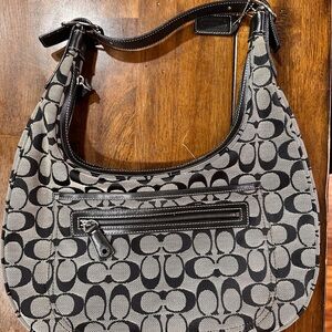 Coach Black and Gray Hobo Bag